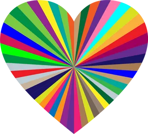 Colorful Heart Starburst Pattern PNG Image