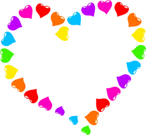 Colorful Hearts Frame Clipart PNG Image