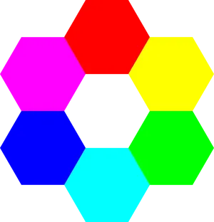 Colorful Hexagon Cluster PNG Image