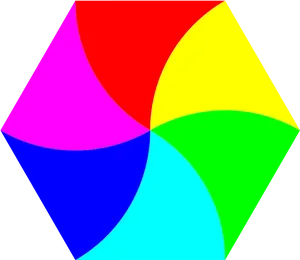 Colorful Hexagon Overlap PNG Image