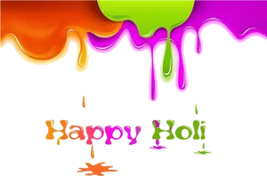 Colorful Holi Greeting Design PNG Image