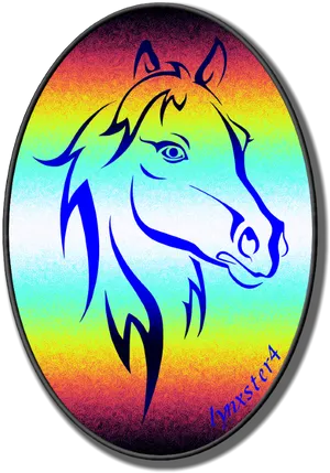 Colorful Horse Profile Artwork PNG Image