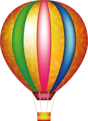 Colorful Hot Air Balloon Transparent Background PNG Image