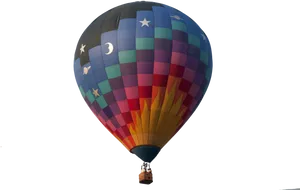 Colorful Hot Air Balloon Transparent Background PNG Image