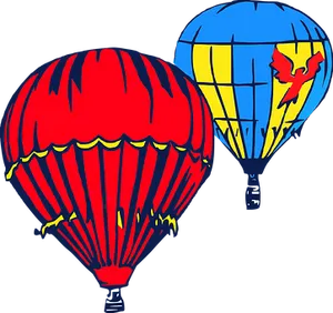 Colorful Hot Air Balloons Illustration PNG Image