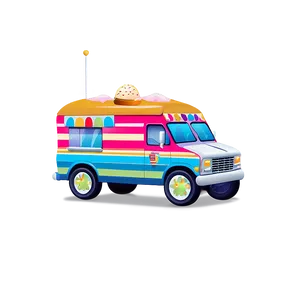 Colorful Ice Cream Truck Art Png Guk PNG Image