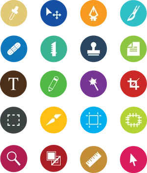 Colorful Icons Set Illustration PNG Image