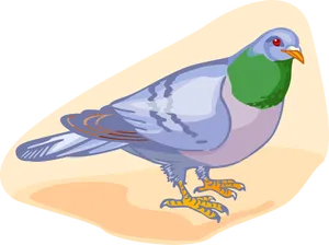 Colorful Illustrated Pigeon PNG Image