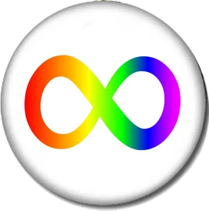 Colorful Infinity Symbol Button PNG Image