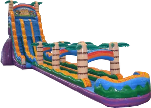 Colorful Inflatable Water Slide PNG Image