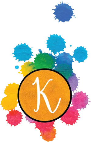 Colorful Ink Splatter Logo K PNG Image