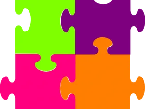 Colorful Interlocking Puzzle Pieces PNG Image