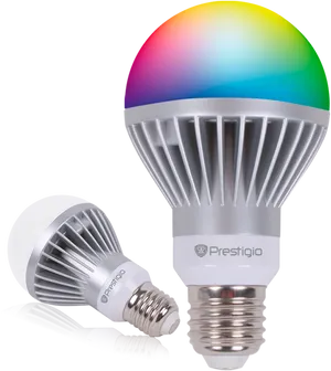 Colorful L E D Light Bulbs Prestigio Brand PNG Image