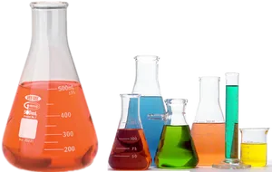 Colorful Laboratory Glassware PNG Image