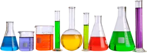 Colorful Laboratory Glassware PNG Image