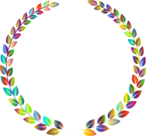 Colorful Laurel Wreath Graphic PNG Image