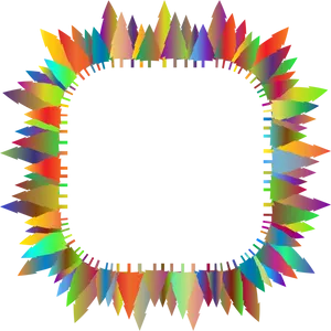 Colorful Leaf Frame Graphic PNG Image