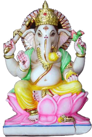 Colorful Lord Ganesh Statue PNG Image