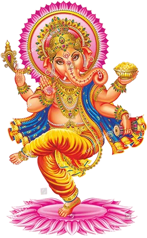 Colorful Lord Ganesha Artwork PNG Image