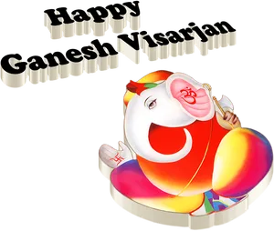 Colorful Lord Ganesha Celebration PNG Image