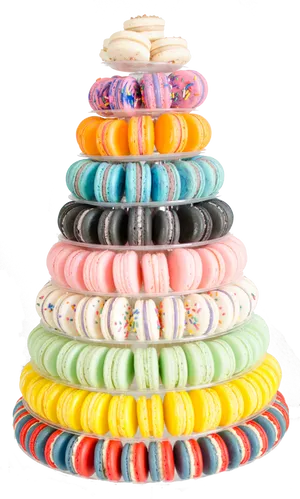 Colorful Macaron Tower PNG Image