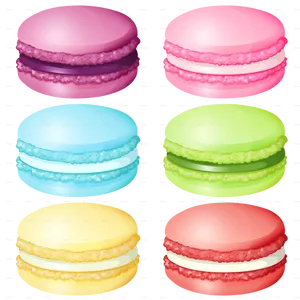 Colorful Macarons Collection PNG Image