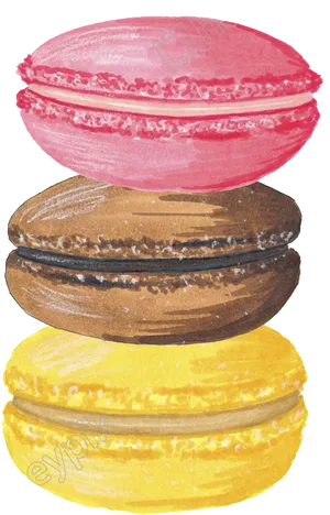 Colorful Macarons Stack Illustration PNG Image