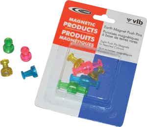 Colorful Magnetic Push Pins Packaging PNG Image