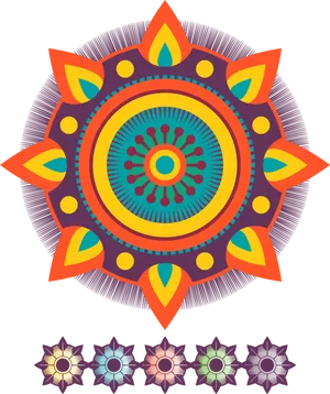 Colorful Mandala Design PNG Image