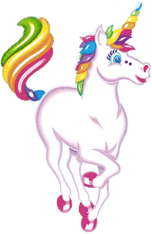 Colorful Maned Unicorn PNG Image