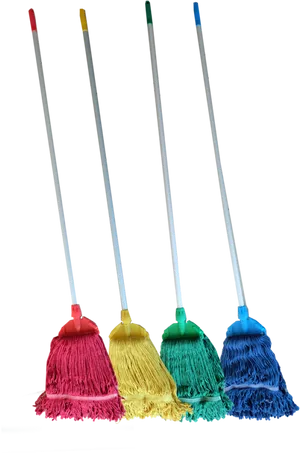 Colorful Mops In A Row PNG Image