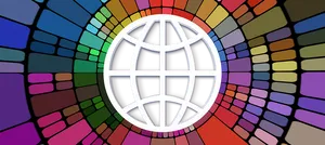 Colorful Mosaic Globe Background PNG Image