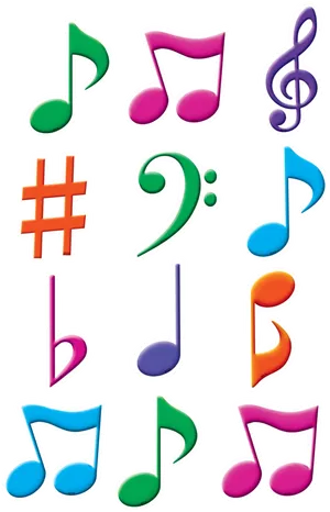 Colorful Music Notesand Symbols PNG Image