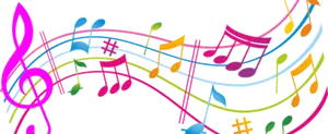 Colorful_ Musical_ Notes_ Background PNG Image