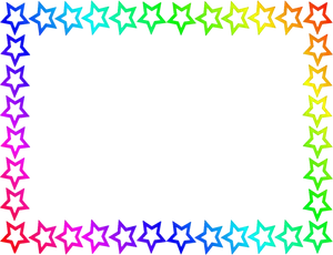 Colorful Neon Star Border Graphic PNG Image