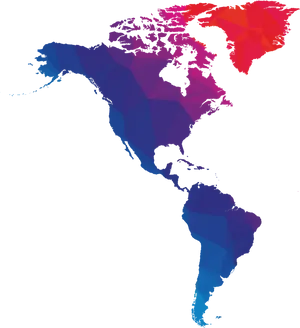 Colorful North America Map PNG Image