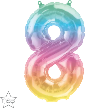 Colorful Number8 Balloon PNG Image