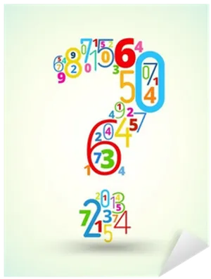 Colorful Numbers Question Mark PNG Image