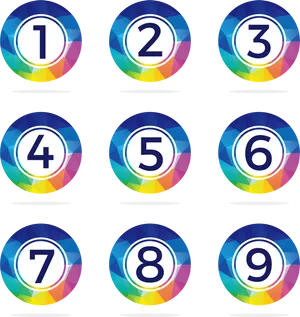 Colorful Numbers1to9 PNG Image