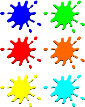 Colorful Paint Splatters Graphic PNG Image