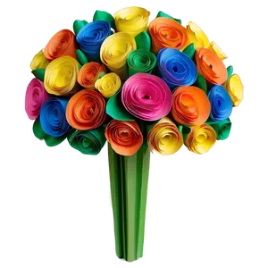 Colorful Paper Bouquet Png Xxk53 PNG Image