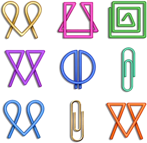 Colorful Paper Clips Variety PNG Image