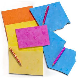 Colorful Paper Note Pieces Png Lsd7 PNG Image