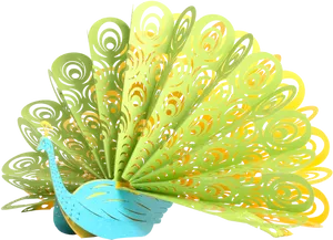 Colorful Paper Peacock Fan PNG Image