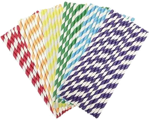 Colorful Paper Straws Collection PNG Image