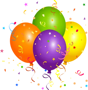 Colorful Party Balloons Background PNG Image