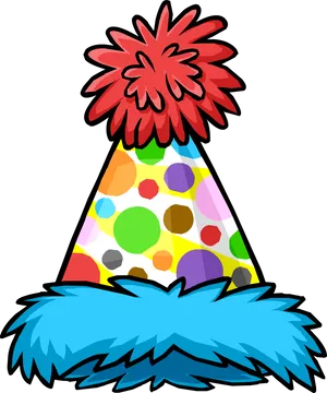 Colorful Party Hat Illustration PNG Image