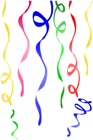 Colorful Party Streamers PNG Image