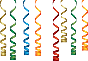 Colorful Party Streamers PNG Image