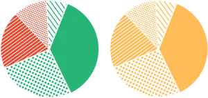 Colorful Patterned Pie Charts PNG Image